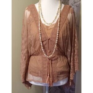 Bohemian Lace Embroidery Bat Wing top